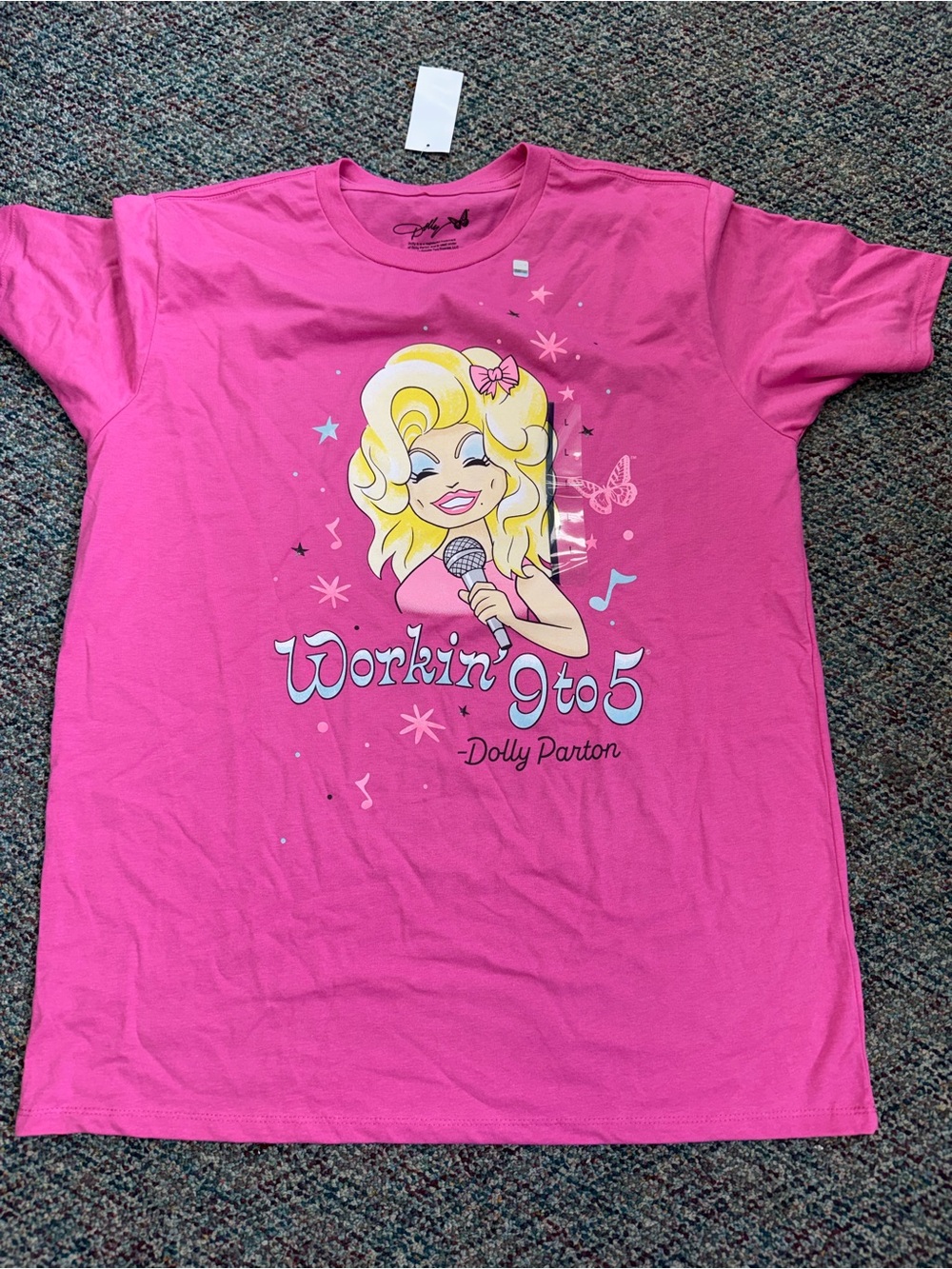 Dolly Parton Pink Tshirt – Workin' 9 to 5 Design
